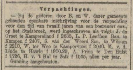 advertentie gunning boerenerf stadsbroek zwolle 22-09-1917