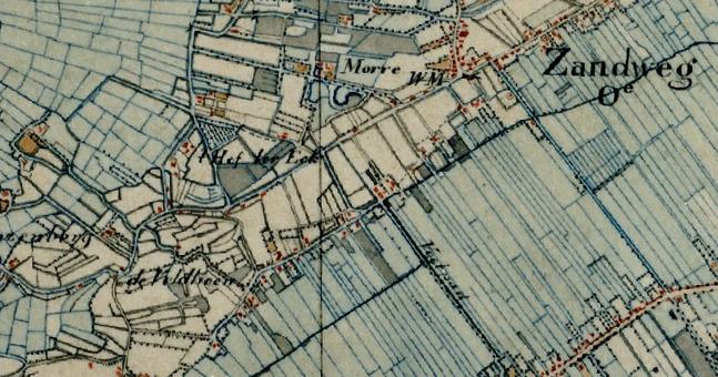 een deel van de topografische militaire kaart uit de jaren 1830 tot 1850 waarop is afgebeeld het eekter voetpad ofwel kerkpad, dat voert van 
eekt naar oldebroek, door de broeklanden waar beert francksen de jonge, oom van hendrik evertsen prins, in de zeventiende eeuw land in bezit had